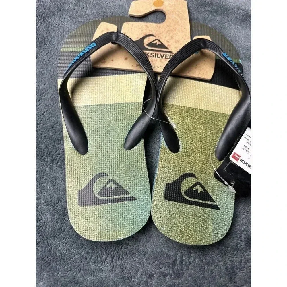 Quiksilver Men’s Molokai Sunset Flip Flop Black Sandals Size 7